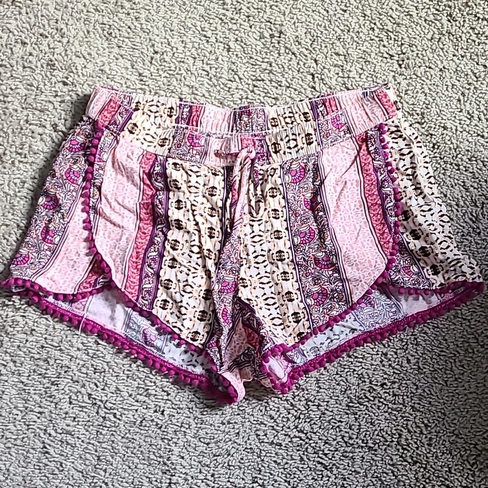 Rayon Pom-Pom Tassel Shorts